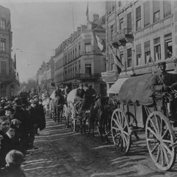 German army retreating thro Luxembourg, after armistice, 21 November 1918