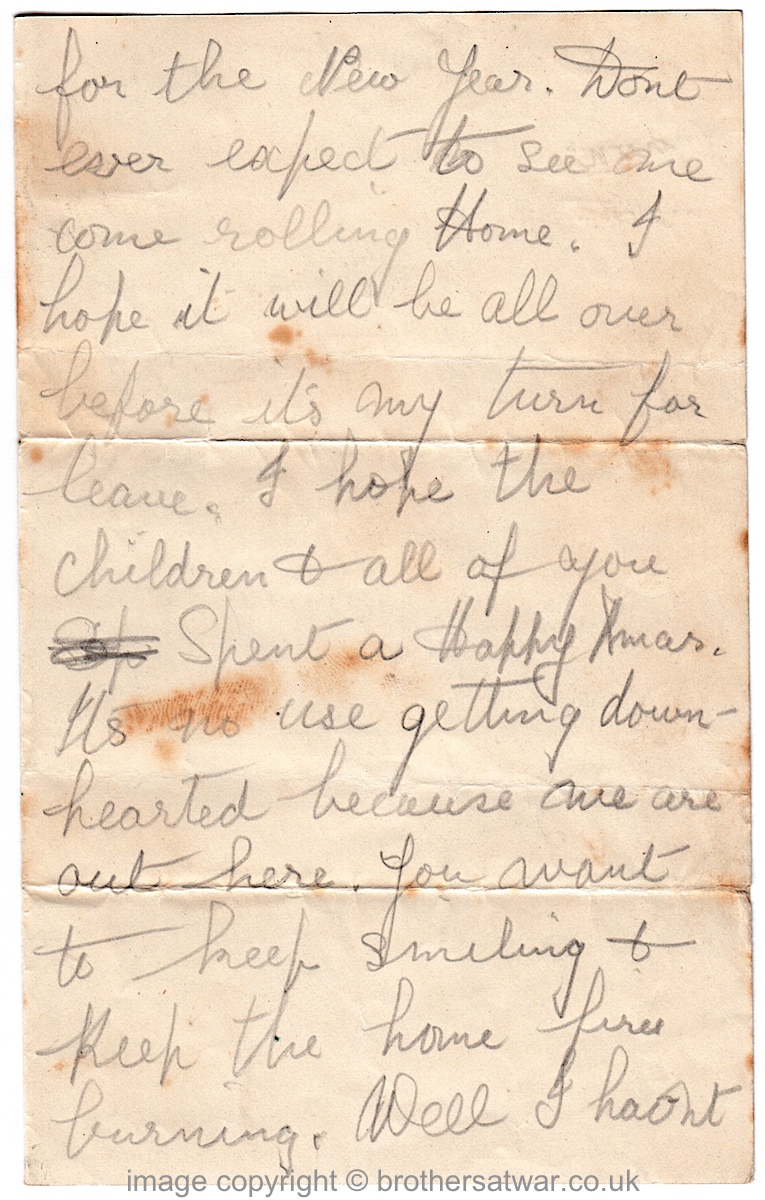 Fred Horsnell letters December 1916